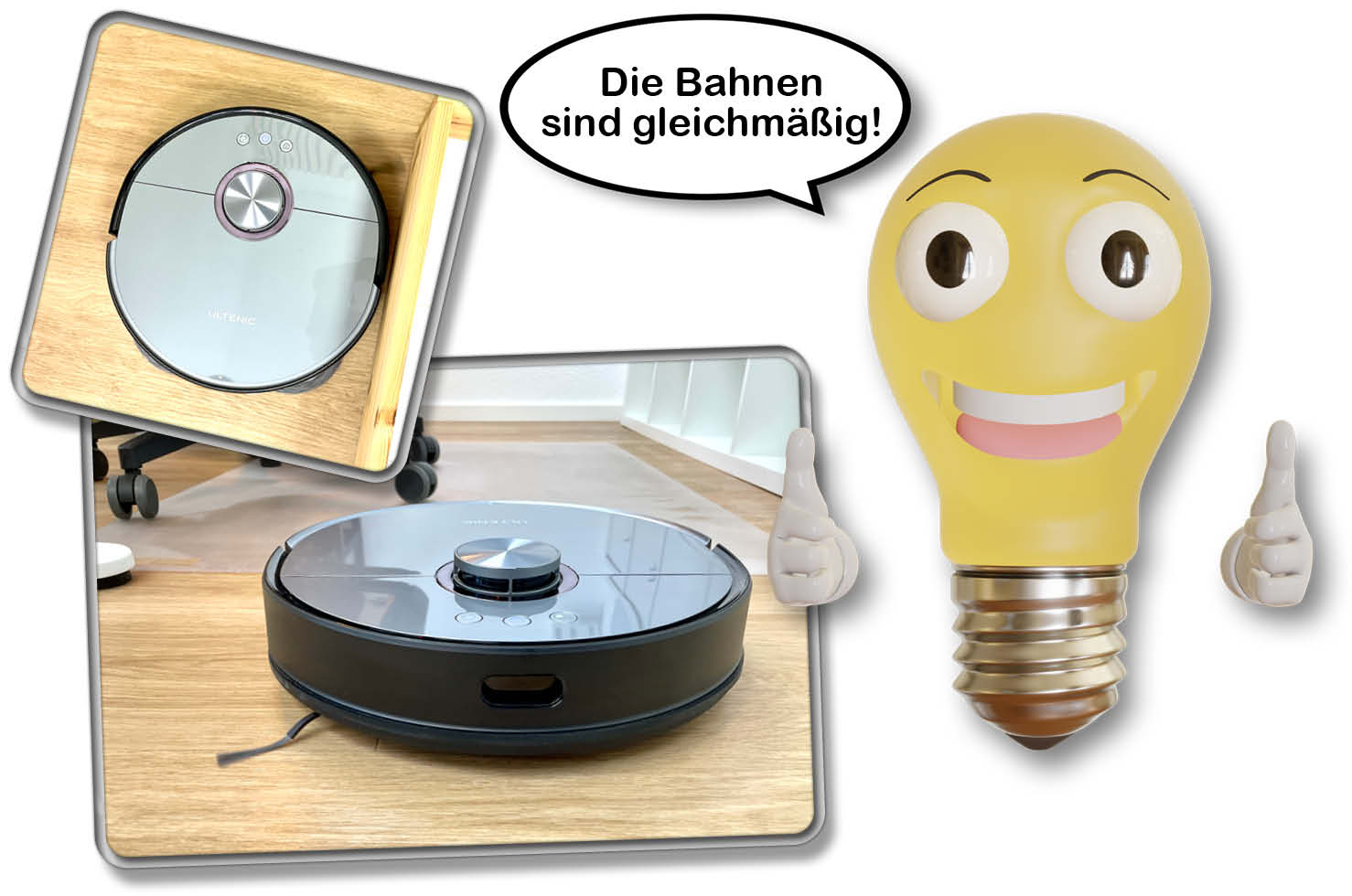 Der Ultenic MC1 kann in gleichmäßigen Bahhnen durch die Räume navigieren