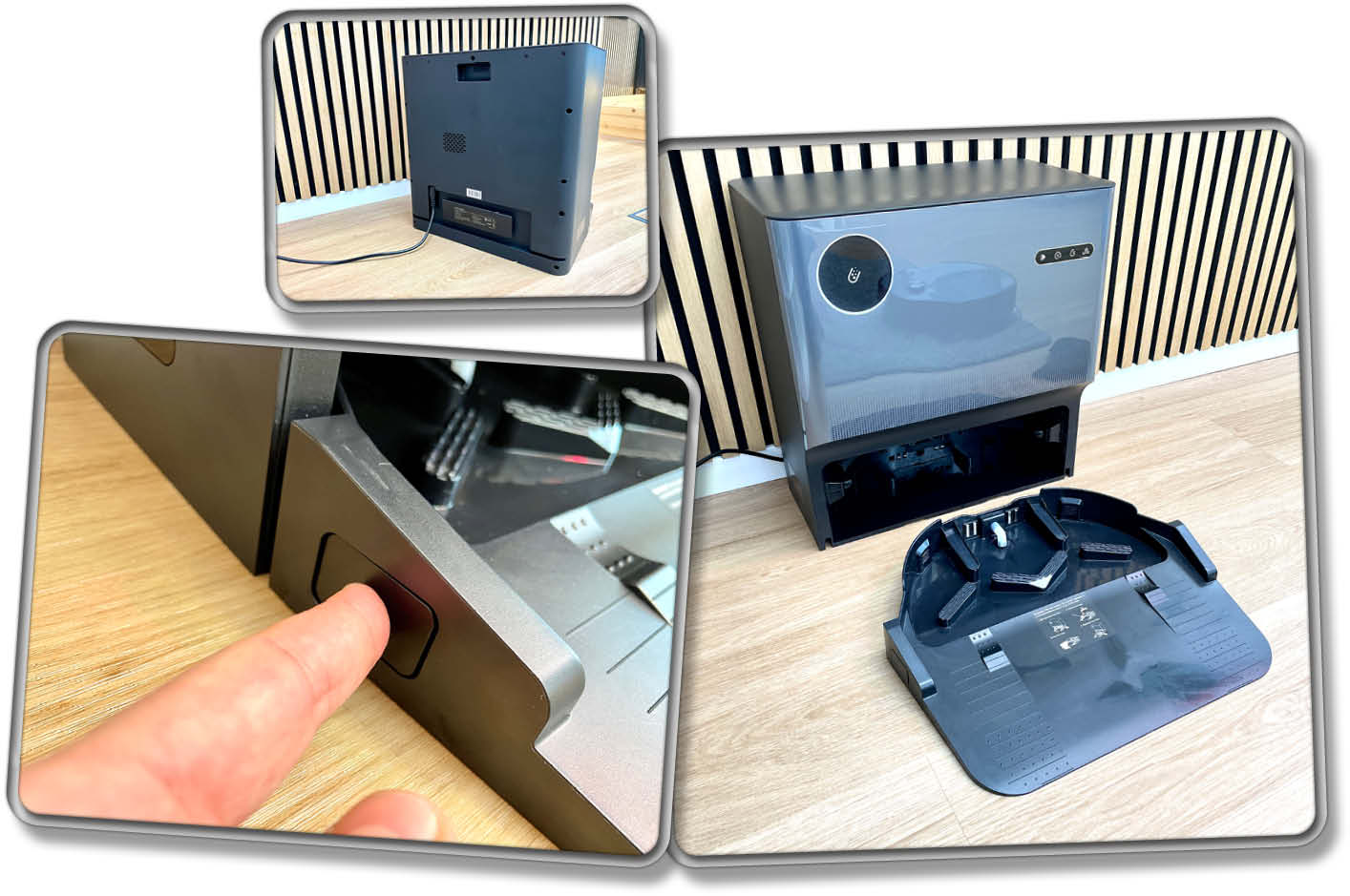 Die Station lässt sich für eine manuelle Reinigung auseinanderbauen