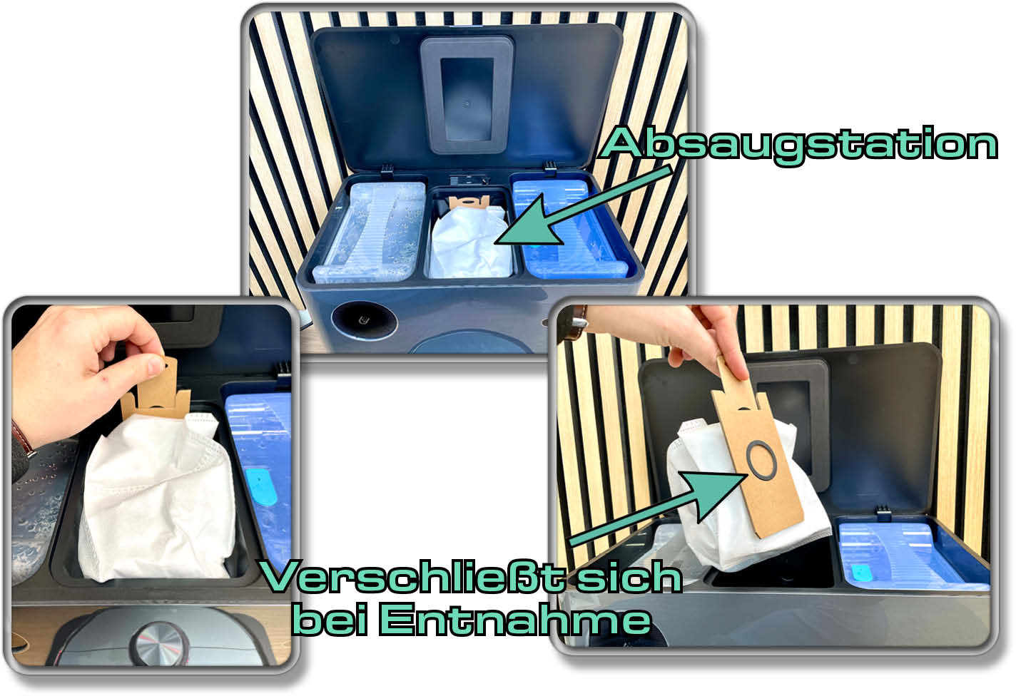 In der Station des Ultenic MC1 ist eine Absaugstation vorhanden