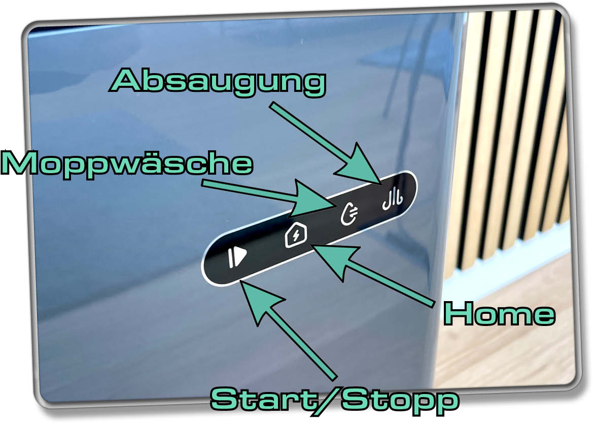 Über die Station lässt sich die Station und der Roboter steuern