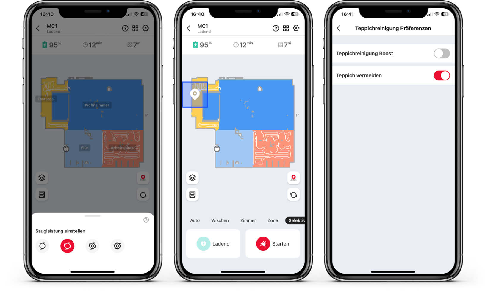 Ultenic MC1 - App - Reinigung