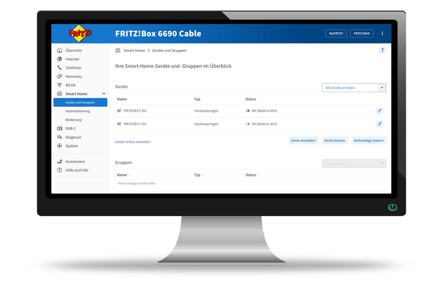AVM FRITZ!DECT 302 - Web-Ansicht - Browser
