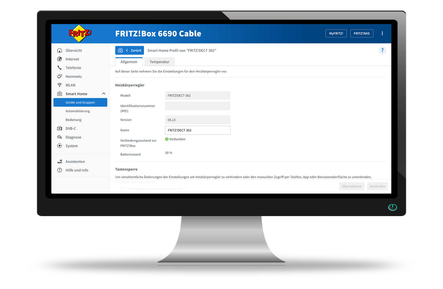AVM FRITZ!DECT 302 - Web-Ansicht - Informationen