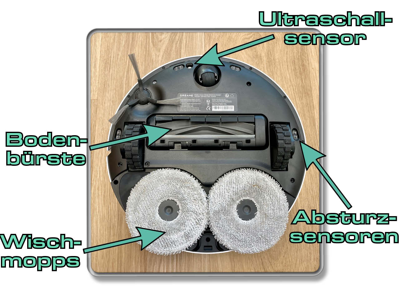 Das befindet sich auf der Unterseite des Dreame L10s Pro Ultra Heat