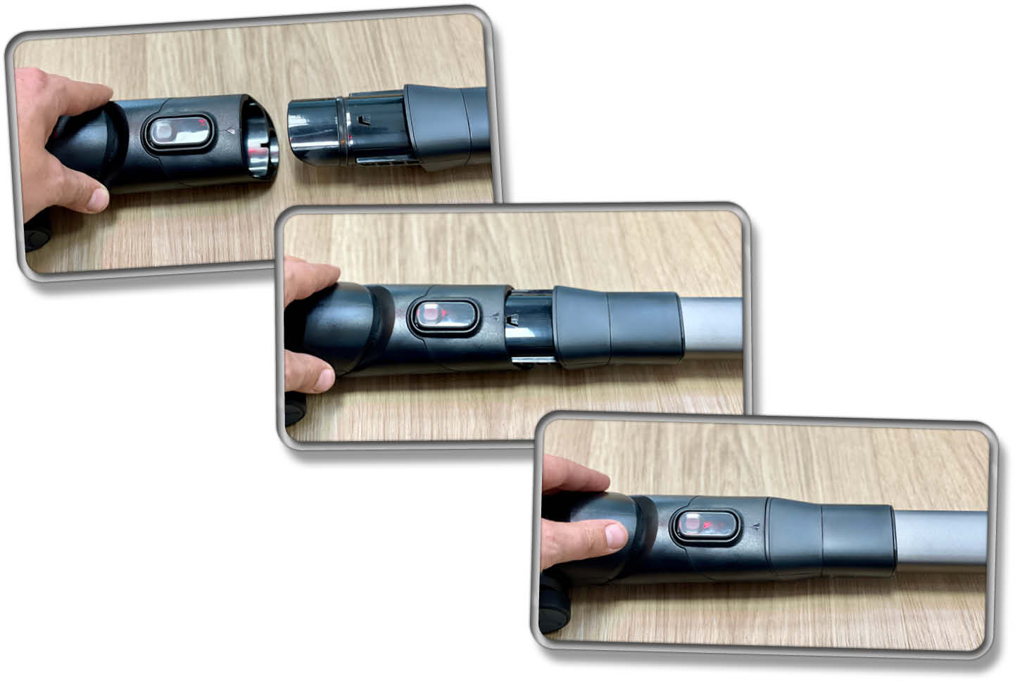 Das praktische Stecksystem erlaubt das Wechseln des Zubehörs in Windeseile