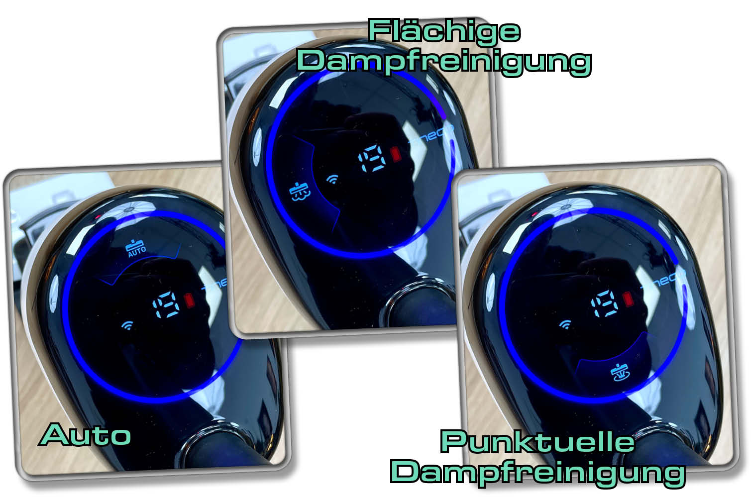 Das sind die drei Modi, die über das Gerät abrufbar sind. Ein weiterer Modus versteckt sich in der App!