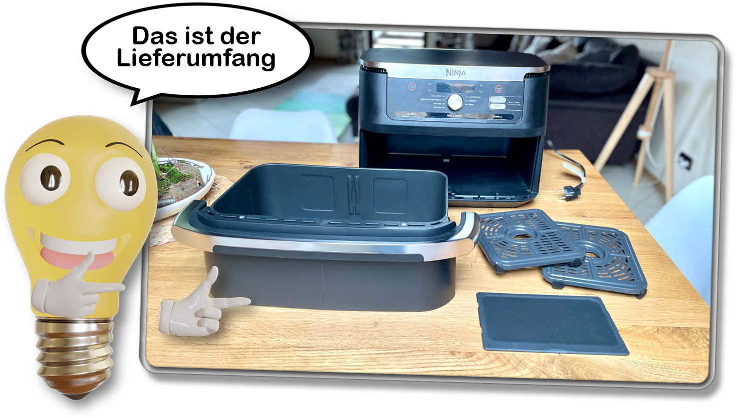 Der Lieferumfang der Ninja Foodi FlexDrawer