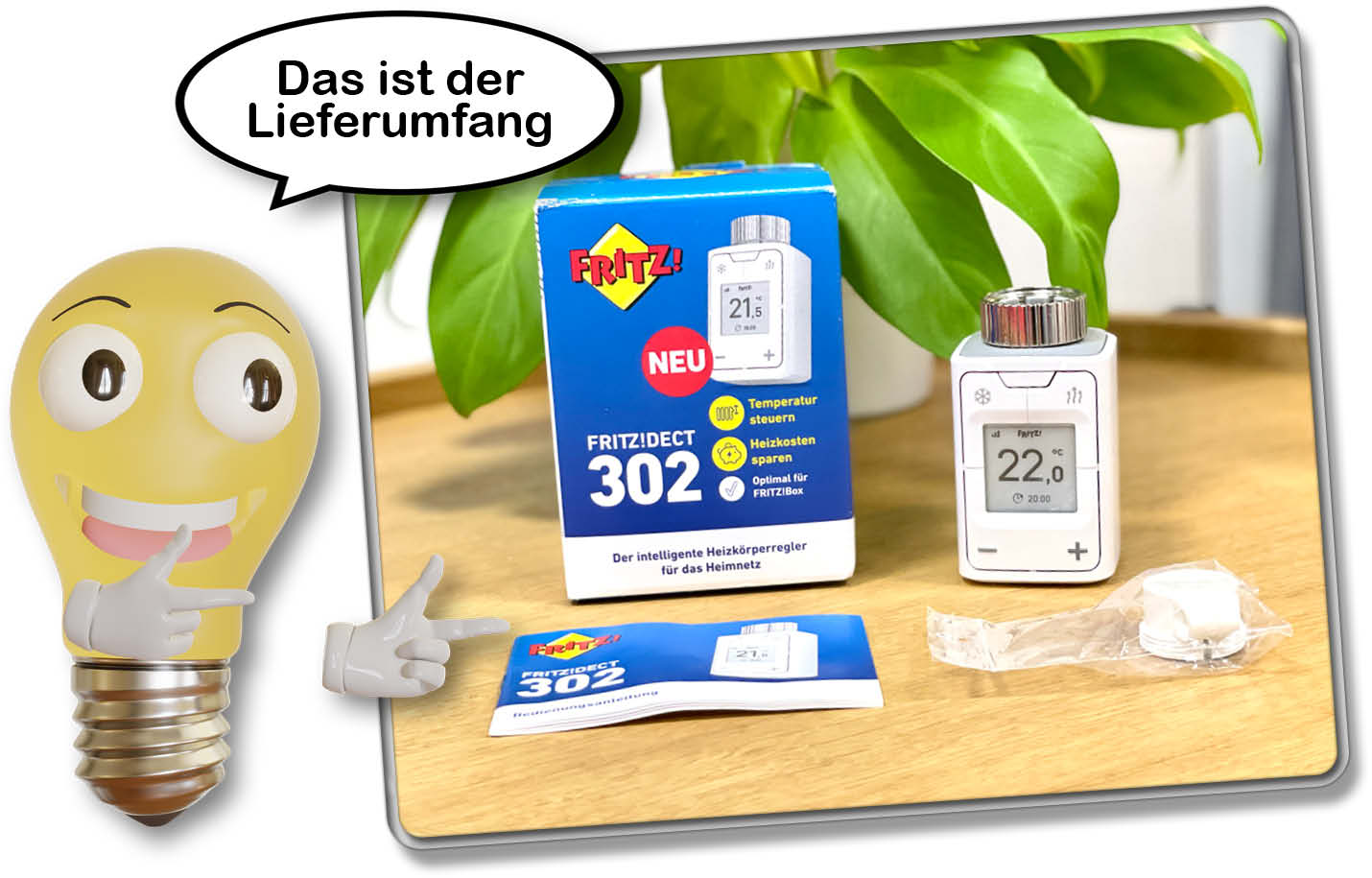 Der Lieferumfang des AVM FRITZ!DECT 302