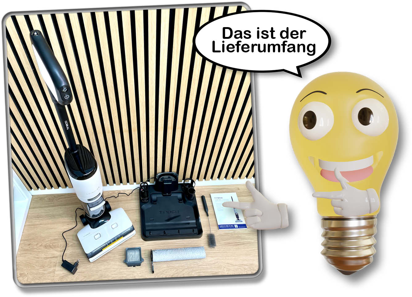 Der Lieferumfang des Tineco Floor One S7 Steam ist ausreichend bemessen