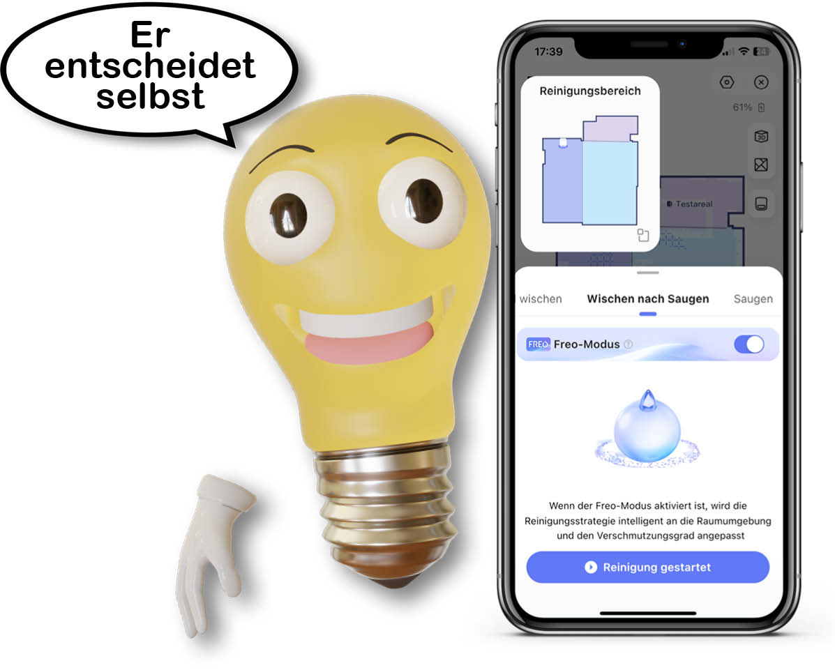 Der Narwal Freo X Ultra entscheidet im Freo-Modus selbst die Reinigungsstrategie
