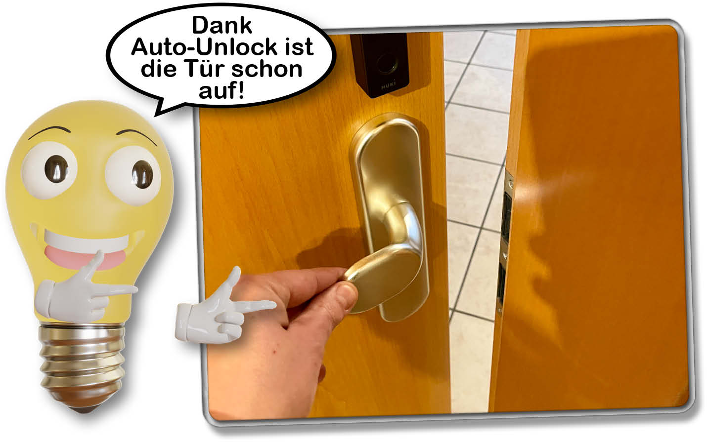 Die Auto-Unlock-Funktion öffnet die Türe, wenn man davor steht, ohne das Smartphone zu benutzen.