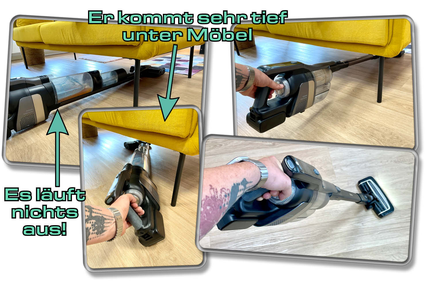 Die Flexibilität des Philips 9000 Series AquaTrio Cordless ist durchaus gut