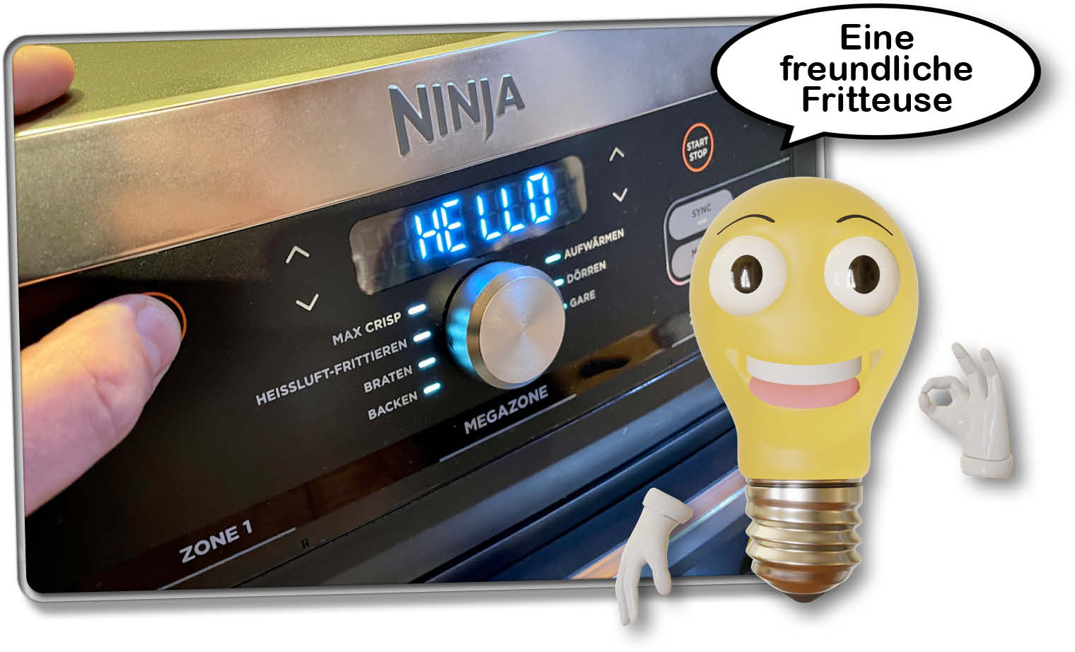 Die Fritteuse begrüßt einen, wenn man sie einschaltet