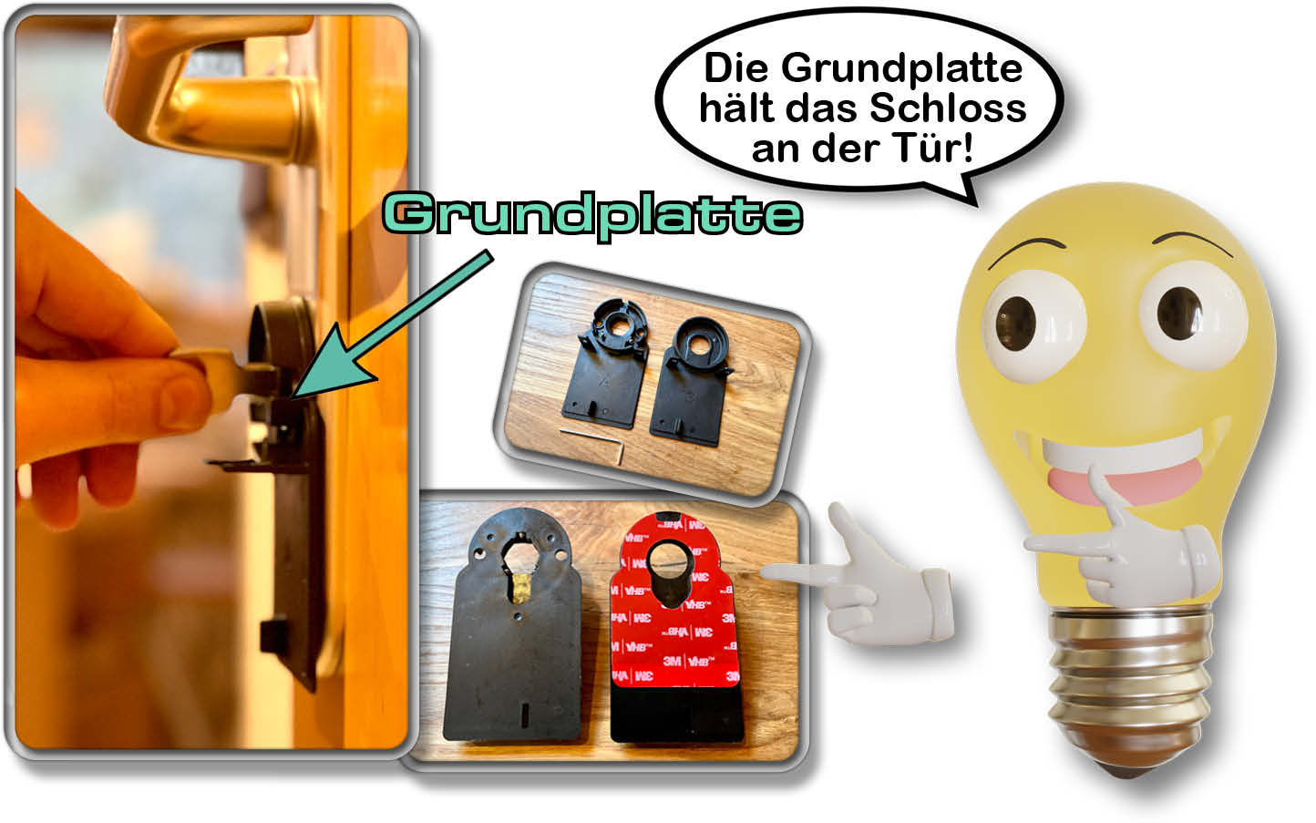 Die Montage der Grundplatte des Nuki Smart Lock 4.0 Pro