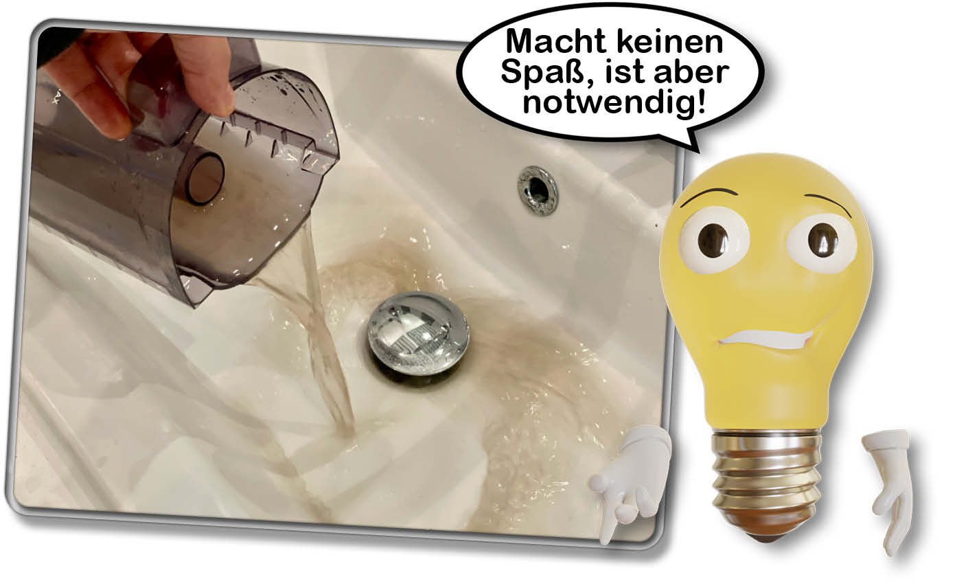 Die Reinigung der Wassertanks ist nach jedem Reingungsdurchgang notwendig
