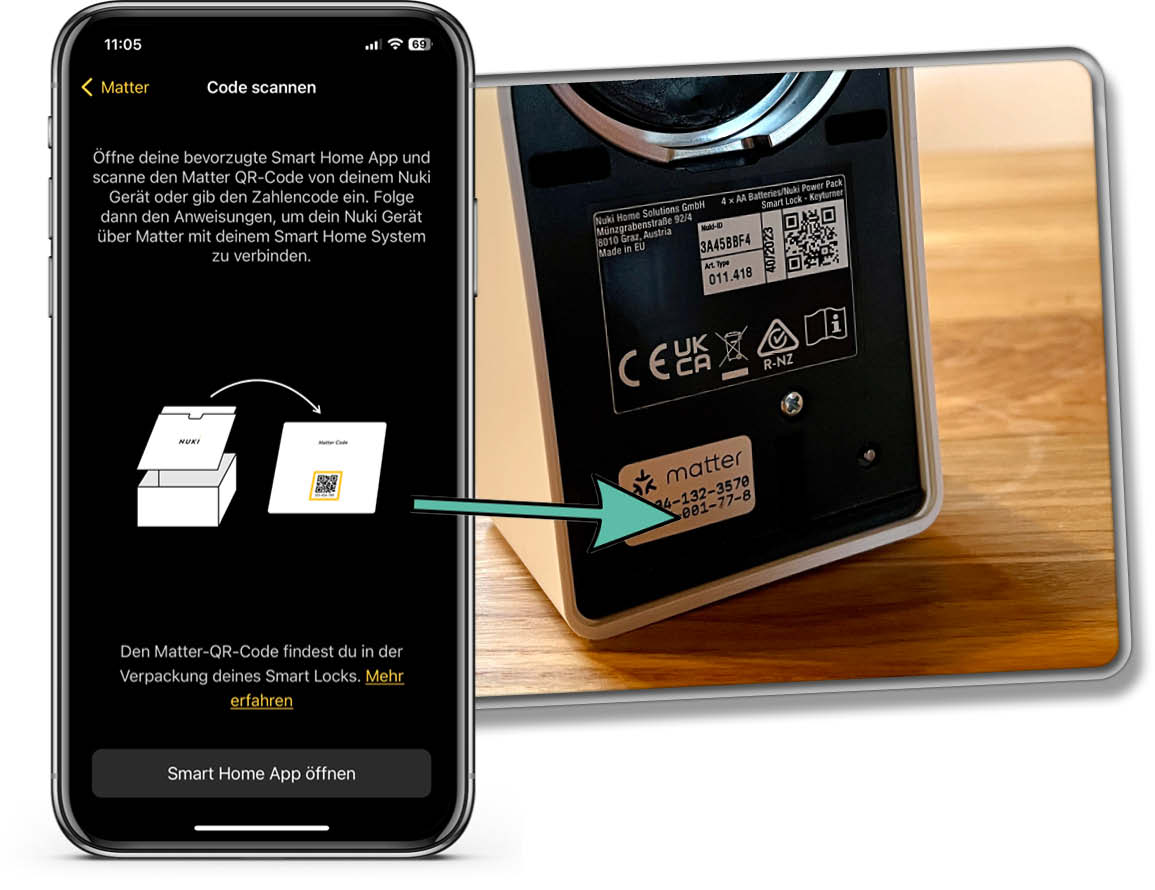 Die Verbindung wird über den Code realisiert