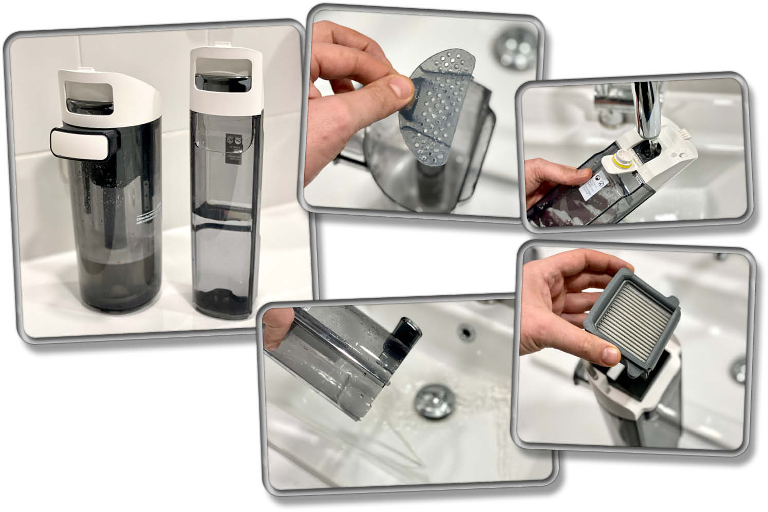 Die Wassertanks müssen nach jeder Reinigung ausgeleert und aufgefüllt werden.