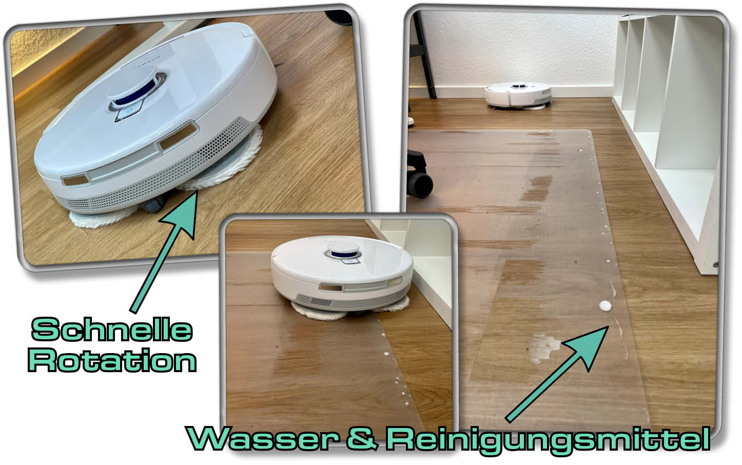 Die Wischfunktion des Narwal Freo X Ultra ist ziemlich effektiv