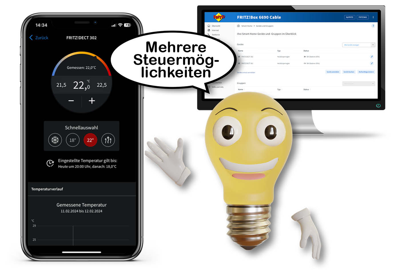 Die smarten Heizkörperthermostate lassen sich über verschiedene Wege steuern