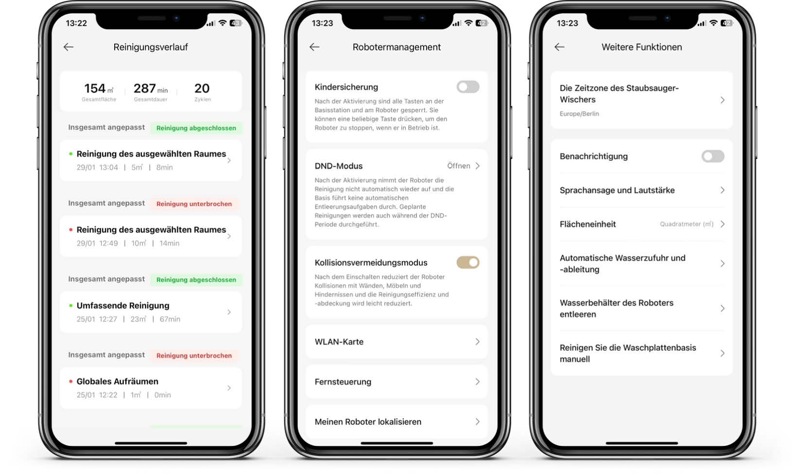 Dreame L10s Pro Ultra Heat - App - Einstellungen