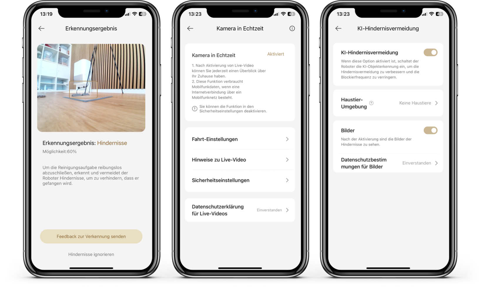 Dreame L10s Pro Ultra Heat - App - Hinderniserkennung und Kamera