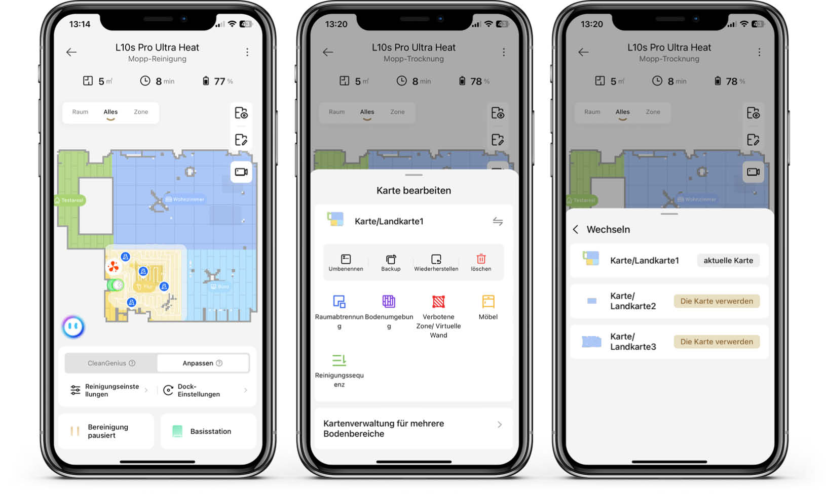 Dreame L10s Pro Ultra Heat - App - Karte