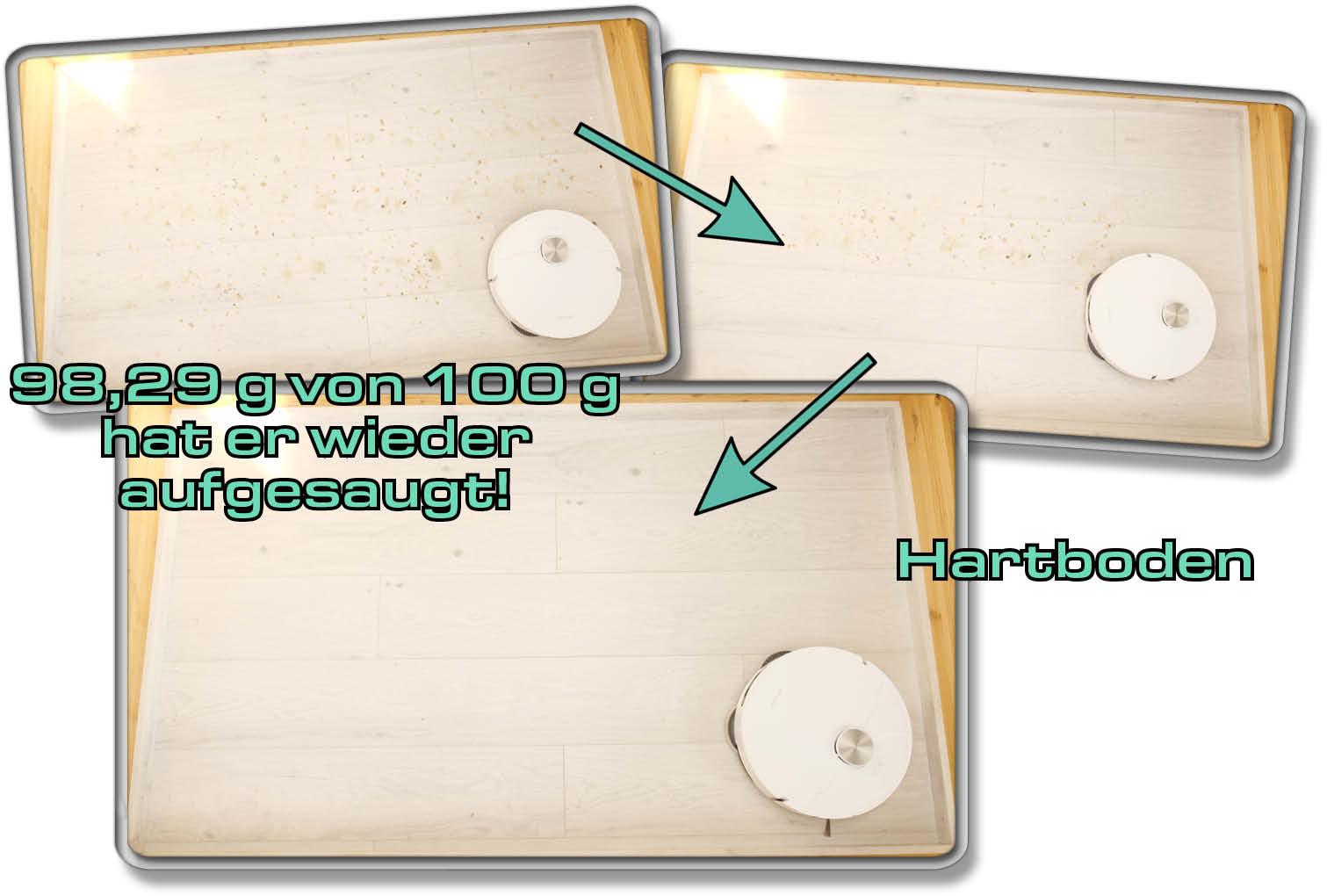 Dreame L10s Pro Ultra Heat - Die gemessene Saugleistung auf Hartboden