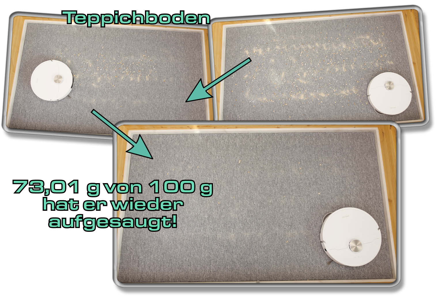 Dreame L10s Pro Ultra Heat - Die gemessene Saugleistung auf Teppich