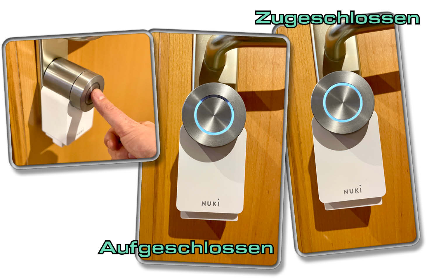 Durch die Taste des Nuki Smart Lock 4.0 Pro ist das manuelle Drehen am Drehknauf überflüssig