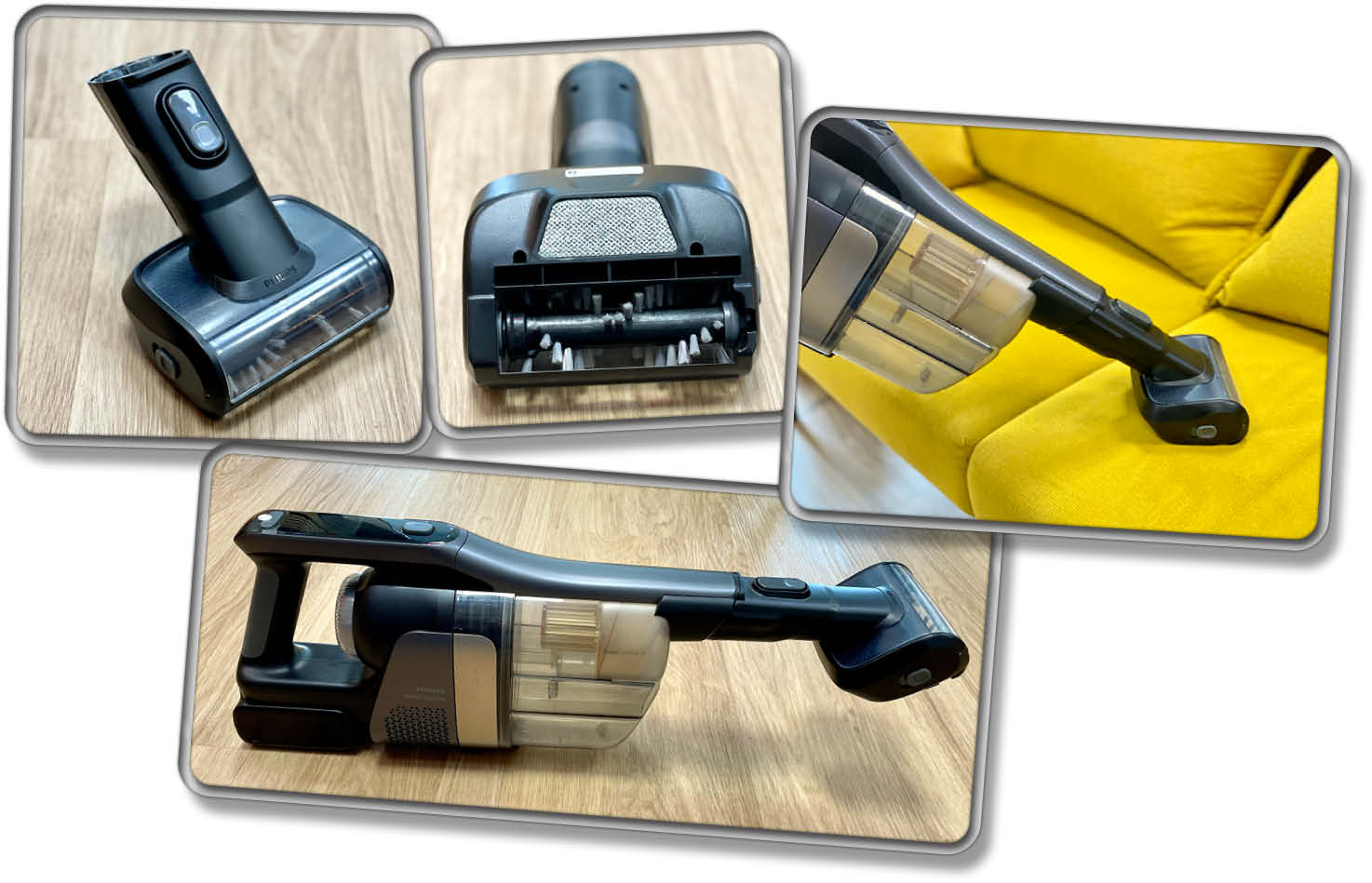 Im Lieferumfang befindet sich eine kleine motorisierte Milbenbürste