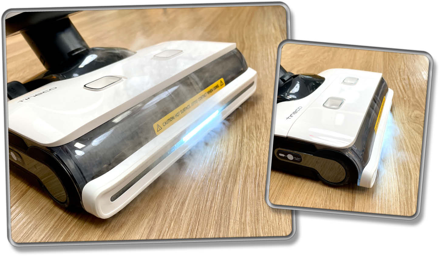 Man sieht die Dampfleistung des Tineco Floor One S7 Steam deutlich