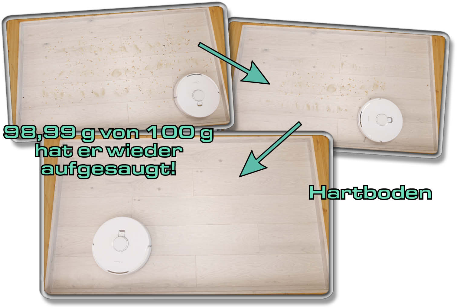 Narwal Freo X Ultra - Die gemessene Saugleistung auf Hartboden