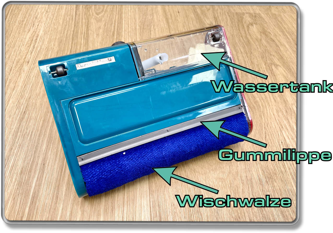 So sieht der Dyson V15s Detect Submarine Wischaufsatz von unten aus