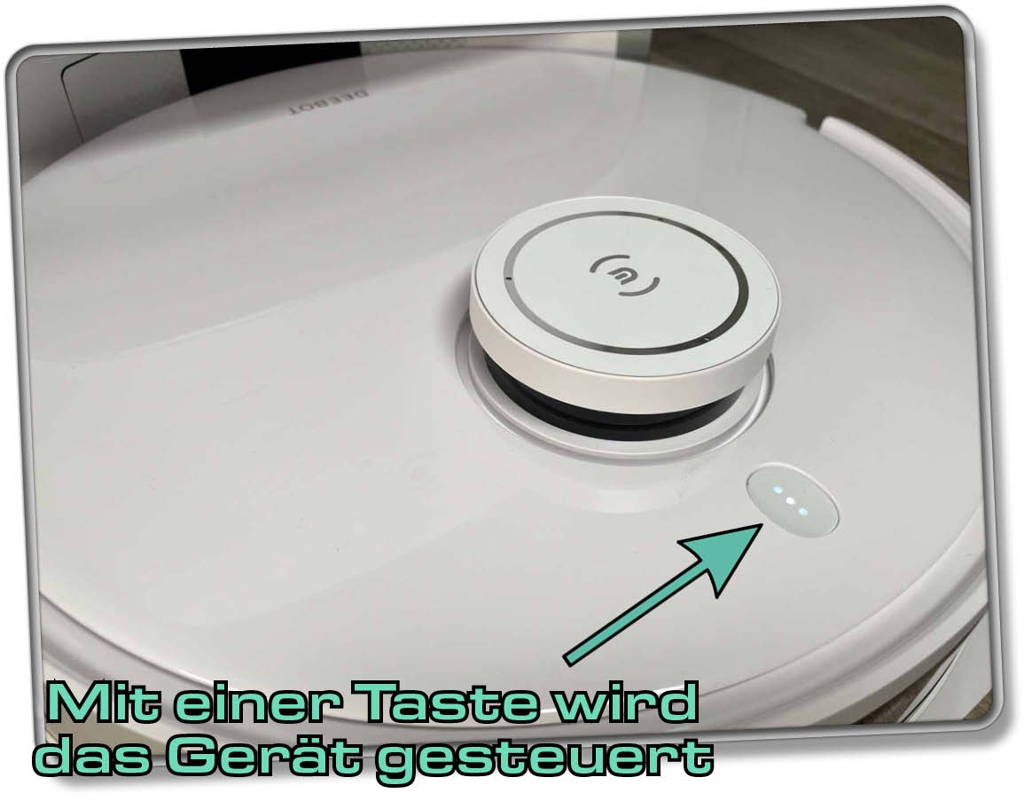 Über diese Taste kann der ECOVACS DEEBOT T10 manuell gesteuert werden.