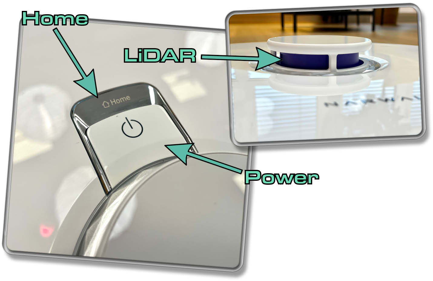 Über diese Tasten, die sich hinter dem Laserturm befinden, wird der Narwal Freo X Ultra gesteuert