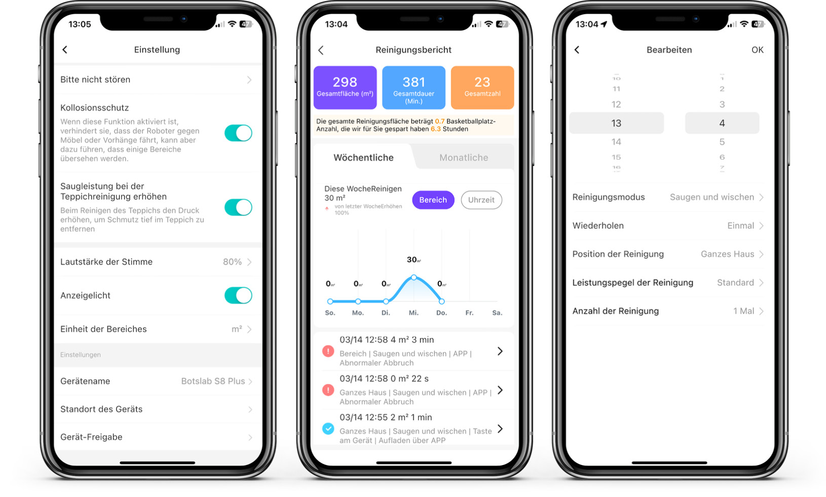 Botslab by 360 S8 Plus - App - Einstellungen