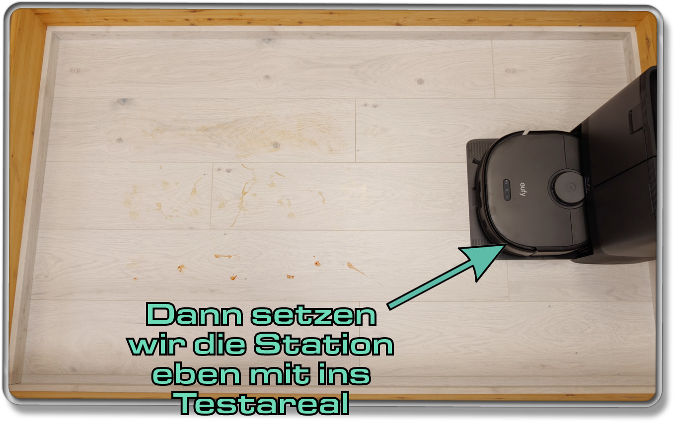 Da er ohne seine Station das Testareal nicht wischen wollte, haben wir sie kurzerhand mit hineingestellt