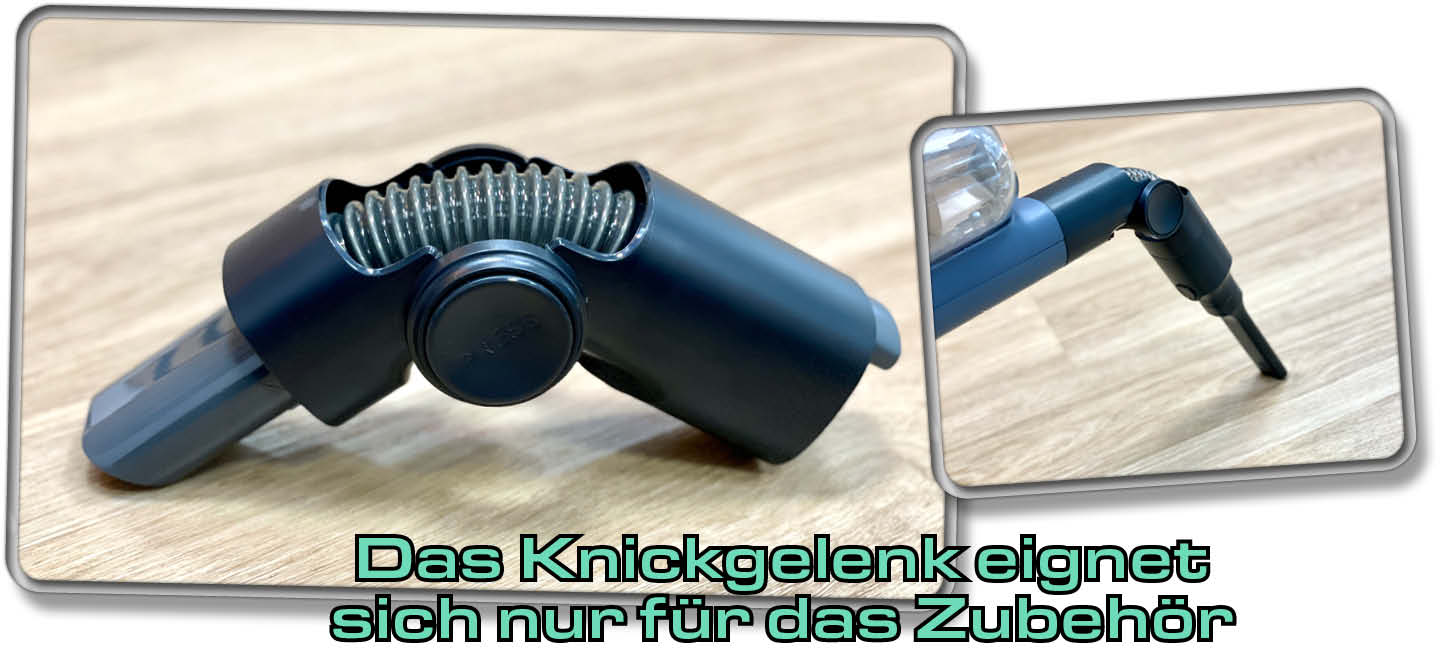 Das mitgelieferte Knickgelenk ist nur für das Zubehör gedacht