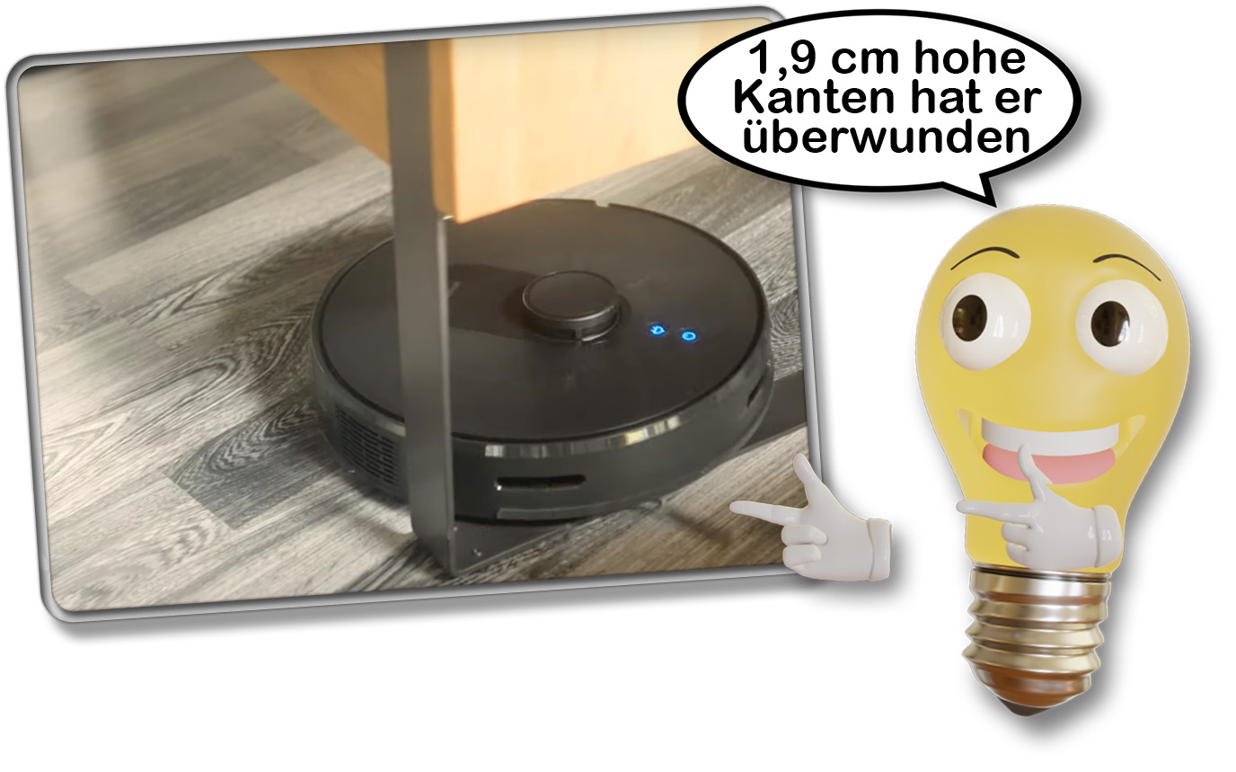 Der Botslab by 360 S8 Plus hat 1,9 cm hohe Kanten erfolgreich überwinden können