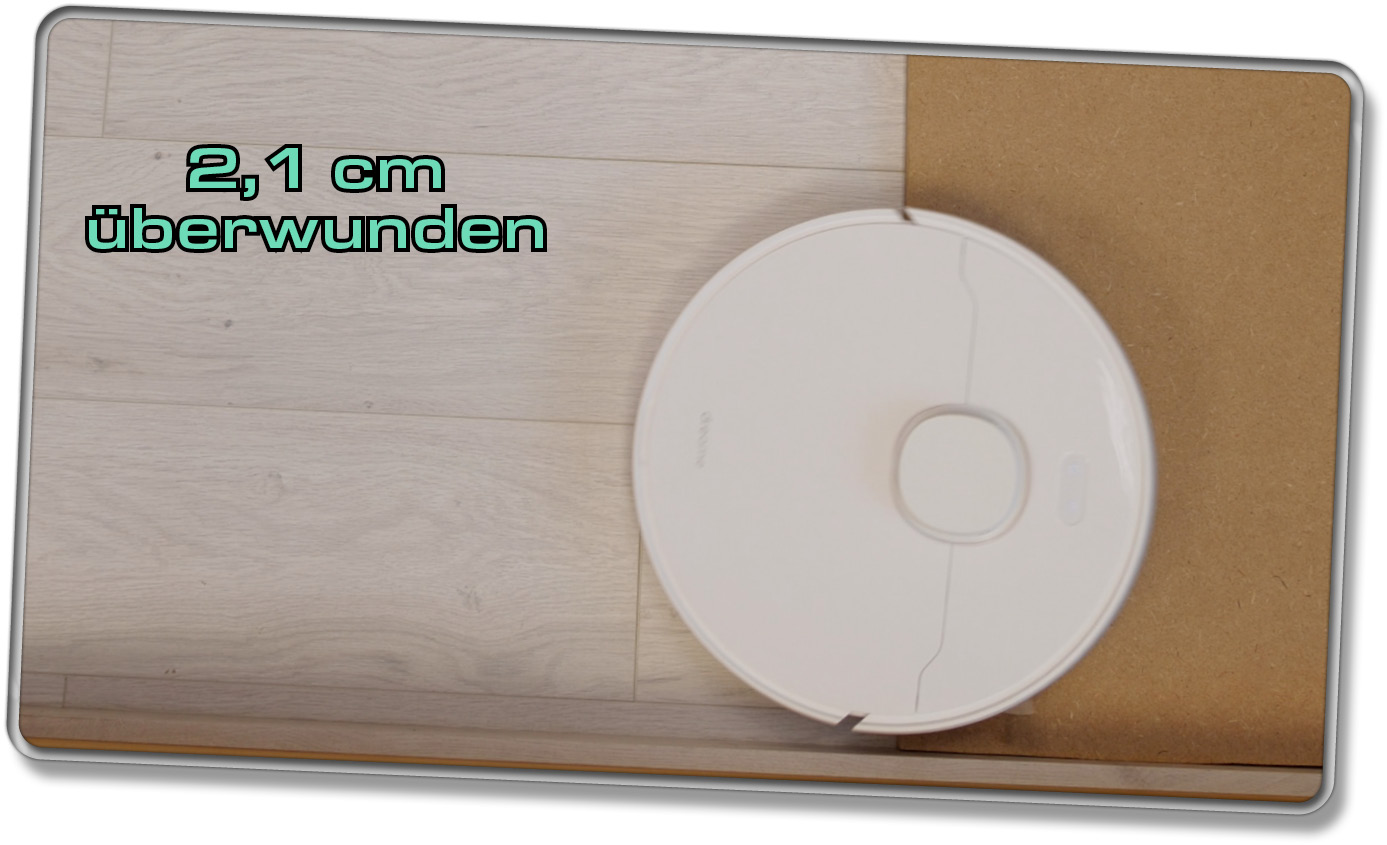 Der Dreame D10 Plus kann 2,1 cm hohe Kanten überwinden