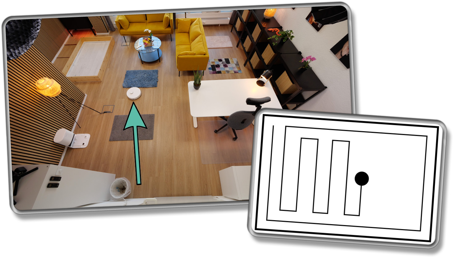 Der Dreame D10 Plus navigiert geradlinig, dank Lasernavigation.