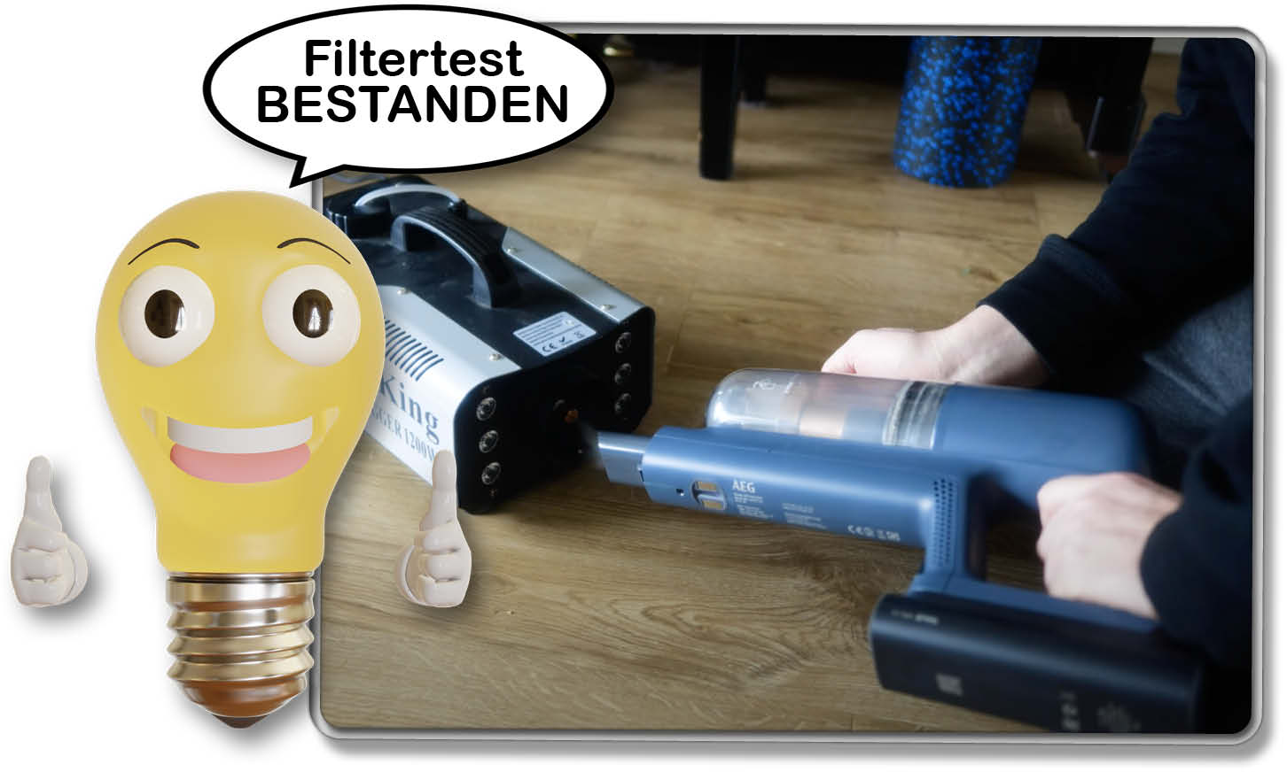 Der Filtertest ist positiv ausgefallen und kein Nebel der Nebelmaschine ist mehr ausgetreten