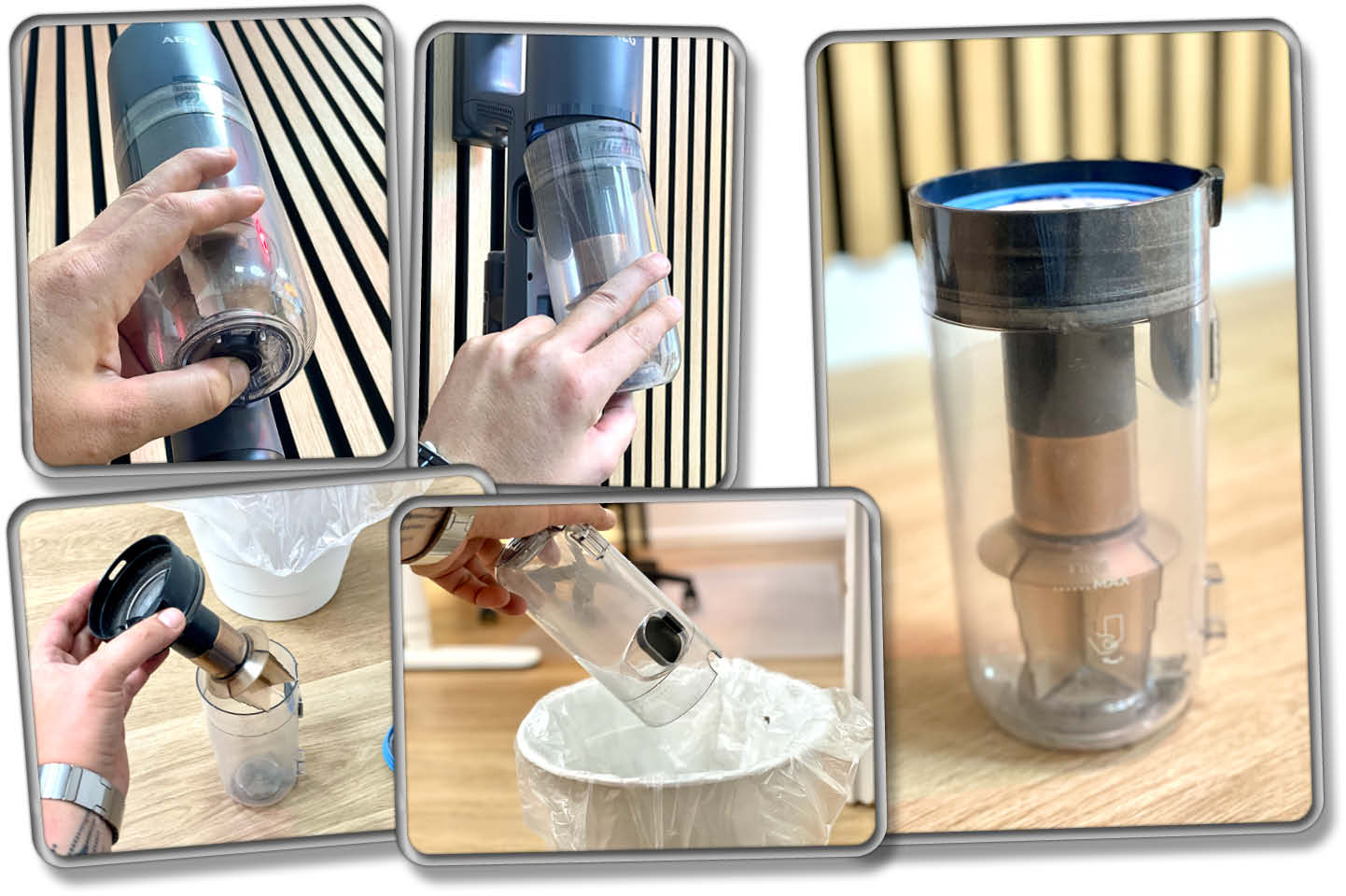 Der Staubtank des AEG ULTIMATE 7000 ist recht klein geraten