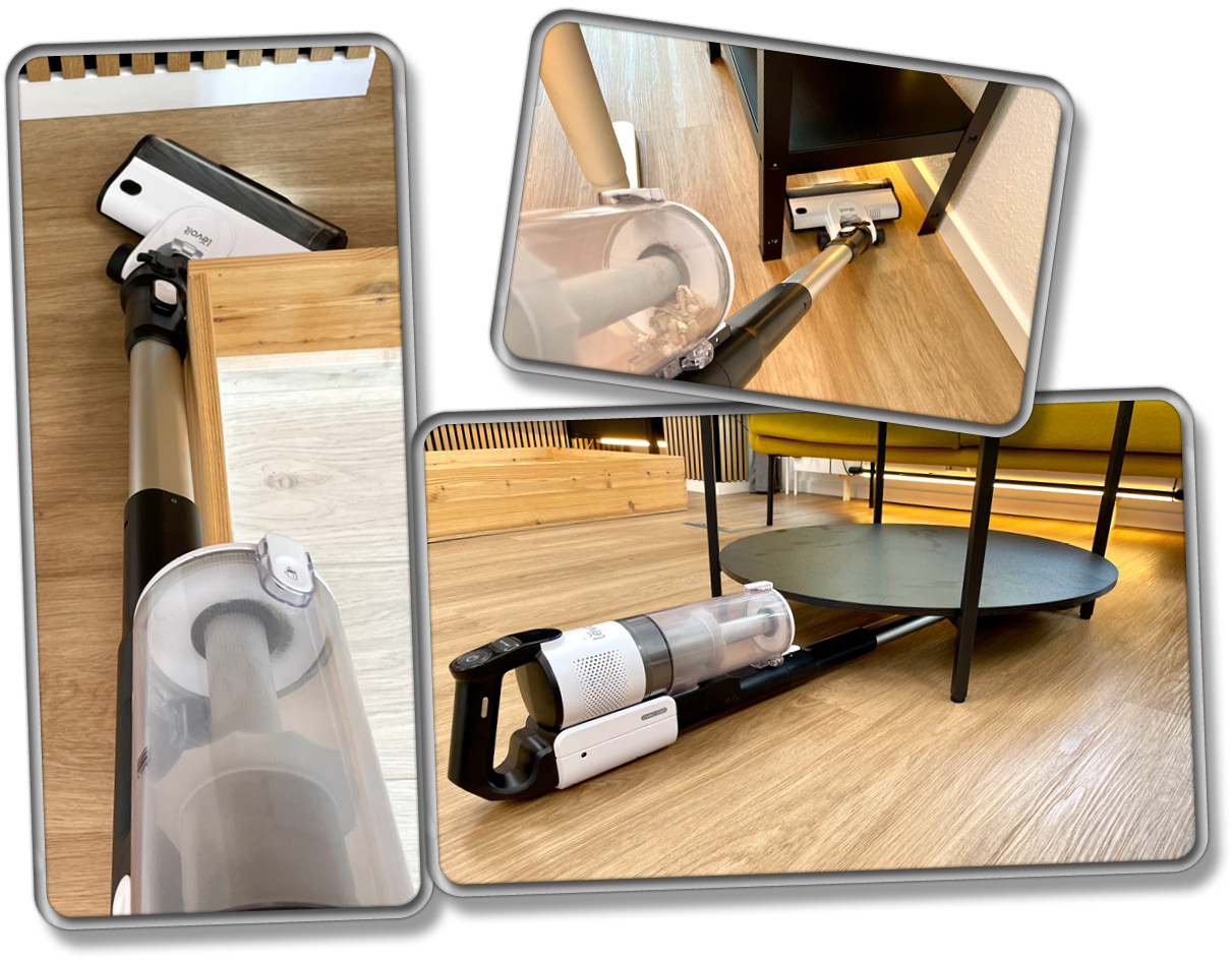 Die Flexibiltät ist sehr gut und der Levoit LVAC-200 kommt tief unter Möbel