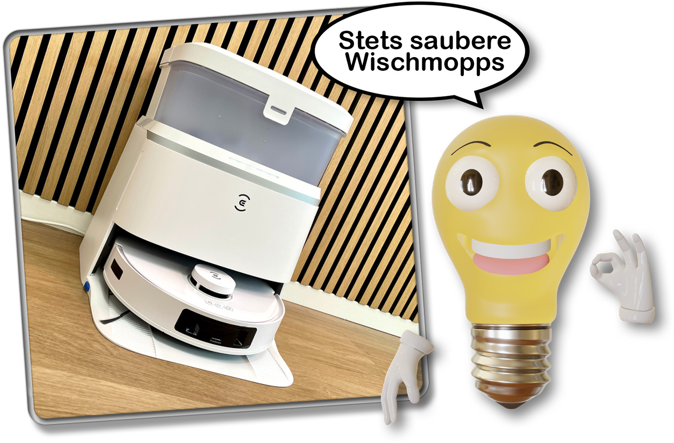 Die Moppreinigung sorgt dafür, dass die Wischmopps mit heißem Wasser gewaschen werden.