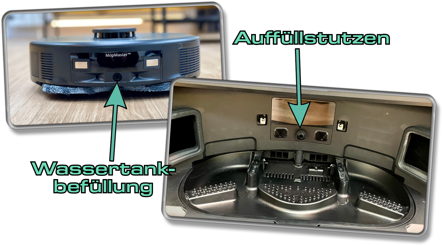 Die Station füllt automatisch den Frischwassertank im eufy X10 Pro Omni wieder auf
