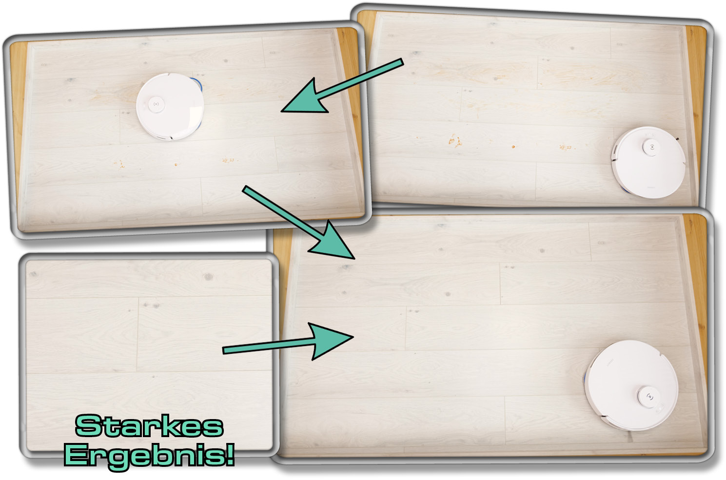 Die Wischfunktion des ECOVACS DEEBOT T30 PRO OMNI ist stark und hat uns alle überzeugen können