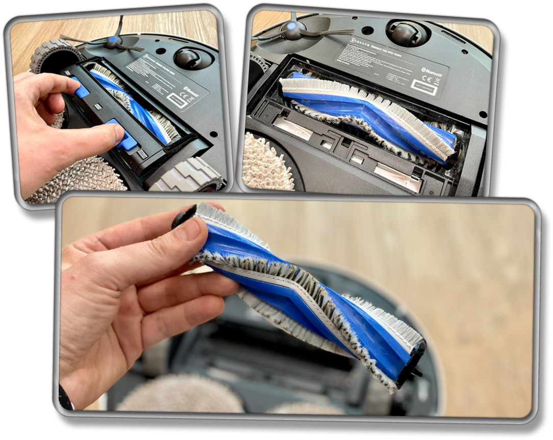 Die neue Bodenbürste des ECOVACS DEEBOT T30 PRO OMNI besitzt keine Gummilamellen mehr, sondern nur noch Borsten