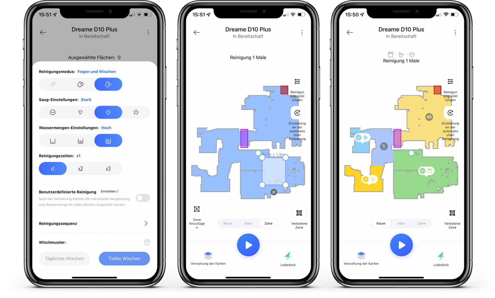 Dreame D10 Plus - App - Reinigung