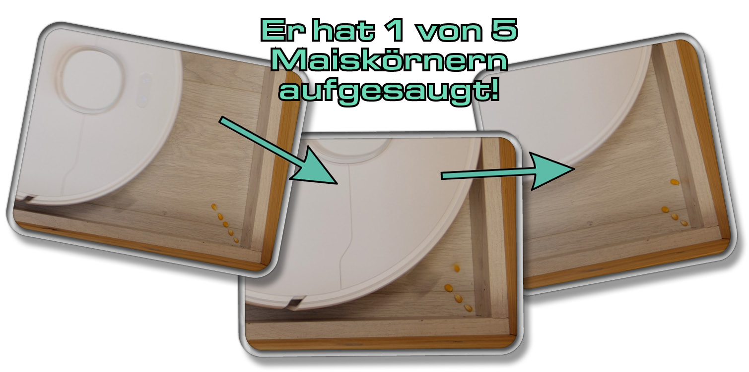 Dreame D10 Plus - Die gemessene Saugleistung in Ecken